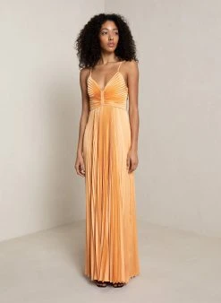 ALC LTD Dresses Aries Satin Pleated Dress