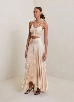 ALC LTD Ari Satin Pleated Top Tops