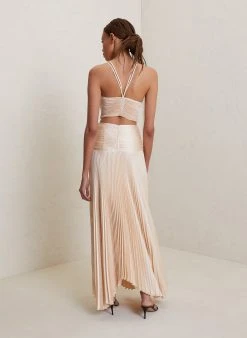 ALC LTD Ari Satin Pleated Skirt