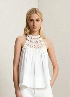 ALC LTD Knitwear Reina Crochet Halter Top