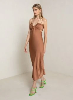 ALC LTD Sienna Satin Halter Dress Dresses 9 ALC LTD Sienna Satin Halter Dress Dresses